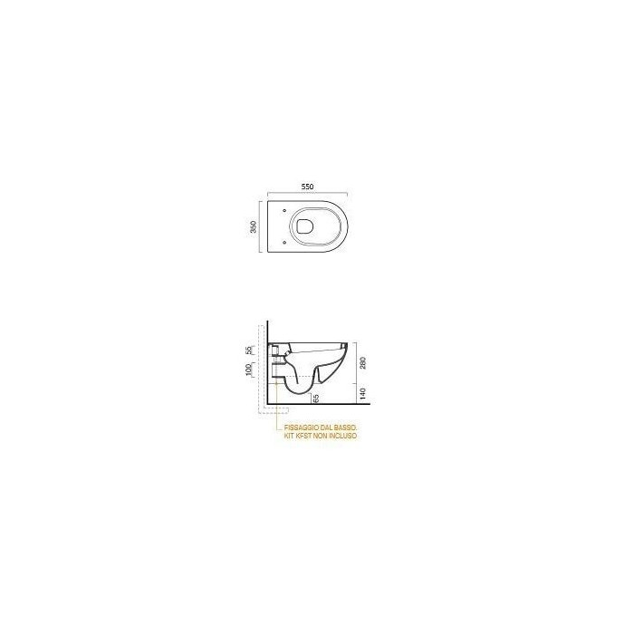 Hanging toilet CATALANO Sfera Rimless with Slim Slow close lid