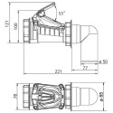 Backflow sewer valve with KARMAT DN 50 mounting, angled