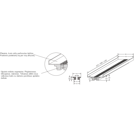 Mīkstais piegulošais difuzors VENTMANN Line 2, L - 1000 mm