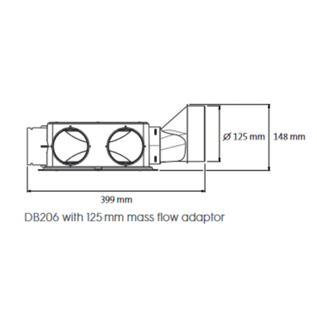 Air distribution collector UBBINK Air Excellent DBOX 200 Dn 125 - 6 x Dn 75