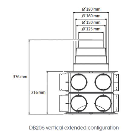 Воздушный распределительный коллектор UBBINK Air Excellent DBOX 216 Dn 125 - 16 x Dn 75