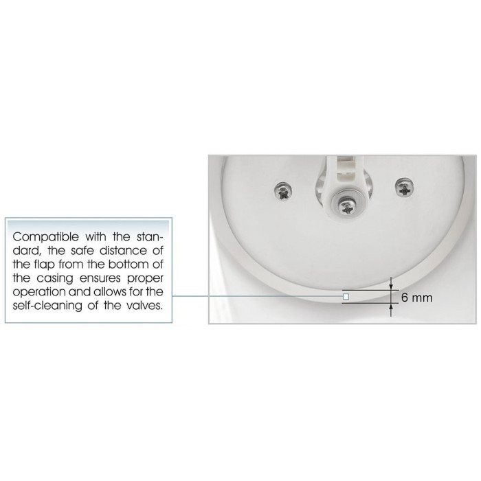 Backflow sewer valve with KARMAT DN 50 mounting, angled