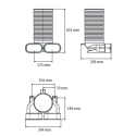 Difuzora kaste 90° UBBINK Air Excellent Dn 125 - 2 x Dn 100 x 50