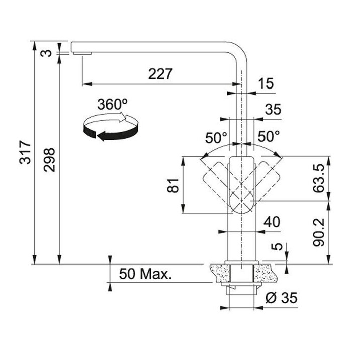 - Mixer FRANKE Mythos, 115.0550.441