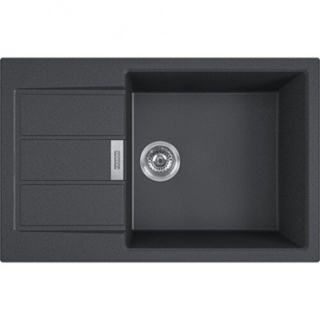 Tektonito izlietne FRANKE Sirius S2D 611-78XL, 78x50 cm, "Carbon" (melna)