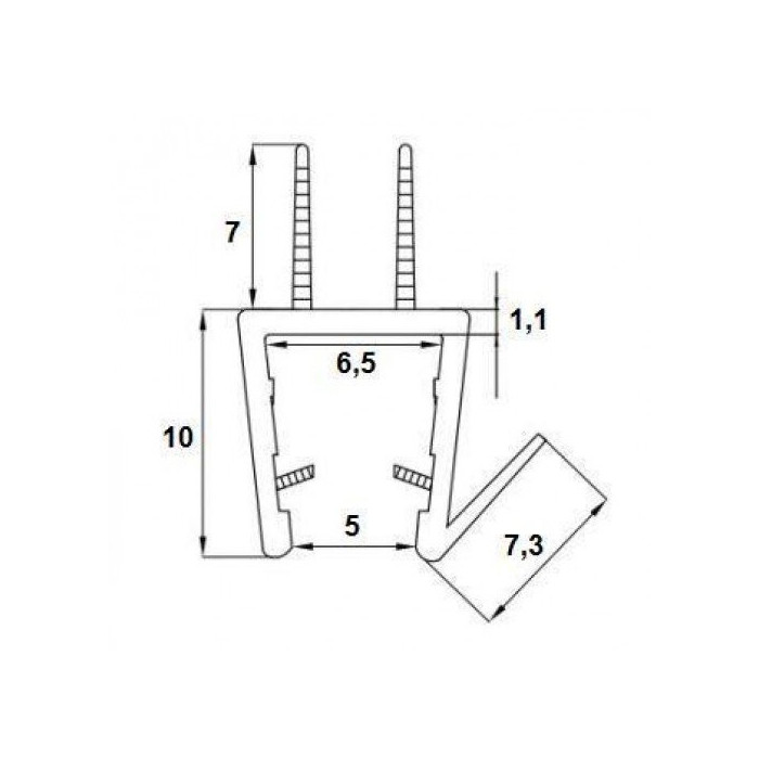 Berēmo dušu kabīņu durvju apakšas hermētiķa lente BALTIJAS STIKLS 600 mm