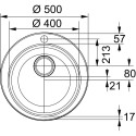 Tektonito izlietne FRANKE Sirius Single 1, 50 cm, smilšu spalvas