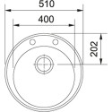 Akmeņu masas (granīta) izlietne FRANKE Ronda ROG 610-41, 51 cm, smilšu spalvas, ar aizsprostojamu ventilāciju