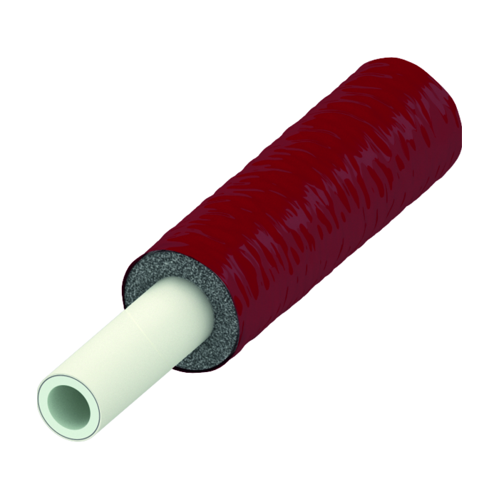Daudzslāņu caurule ar 6 mm siltumizolāciju (sarkana) TECEflex PE-Xc/AL/PE-RT 25 x 2,8 mm (50 m)