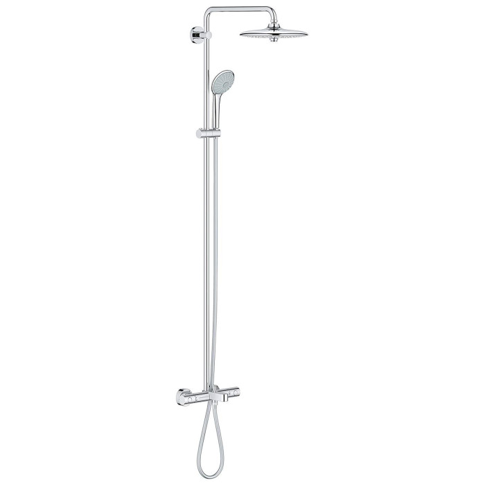 GROHE Euphoria 260 thermostatic bath-shower system with white Euphoria 110 massage hand shower