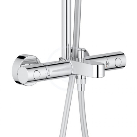GROHE Euphoria 260 thermostatic bath-shower system with white Euphoria 110 massage hand shower
