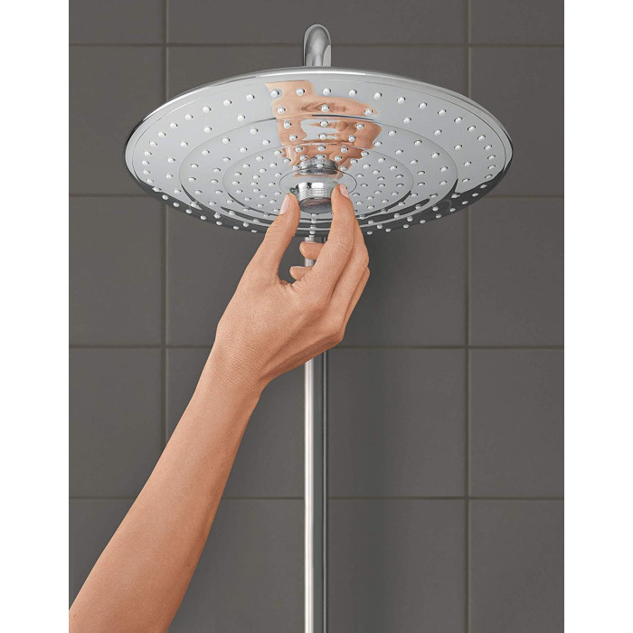 GROHE Euphoria 260 thermostatic bath-shower system with white Euphoria 110 massage hand shower