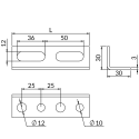 Perforated profile L-shaped NICZUK 30 x 30 mm / 3 mm, long 2 meters