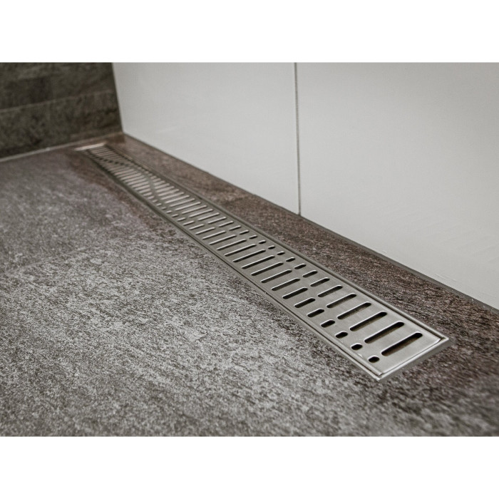 Dušo notekcaurules komplekts ACO ShowerDrain C ar horizontālo flanču, ar restēm Wave 3 in 1, (Dažādu garumu izvēle)