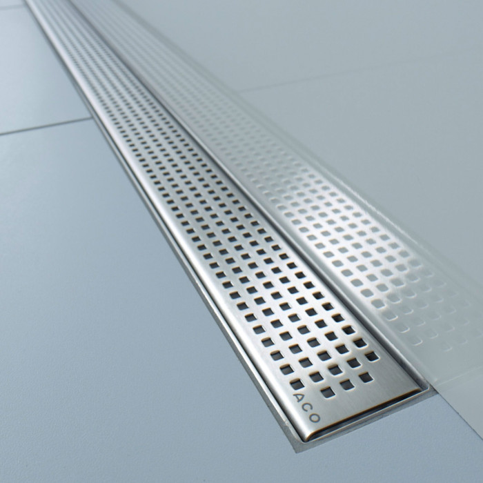 Комплект душевого трапа ACO ShowerDrain C с вертикальным фланцем, с решеткой Square 3 в 1 (выбор различных длин)