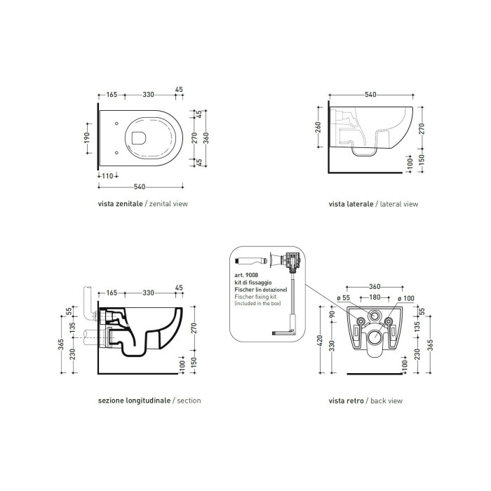Hanging toilet FLAMINIA App Go SILENT with Slim Slow close lid