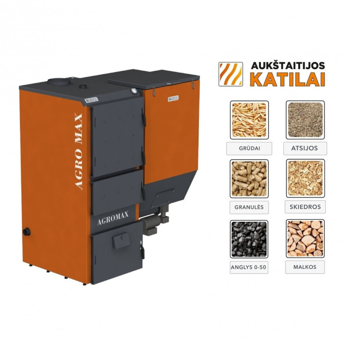 Universālais granulu katls AUKŠTAITIJAS KATILAI Agro Max 70 kW