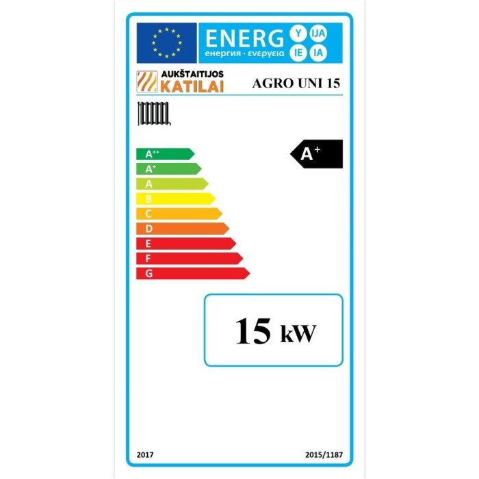 Universālais granulu katls AUKŠTAITIJAS KATILAI Agro Uni 15 kW