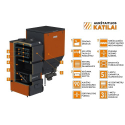 Universālais granulu katls AUKŠTAITIJAS KATILAI Agro Uni 40 kW