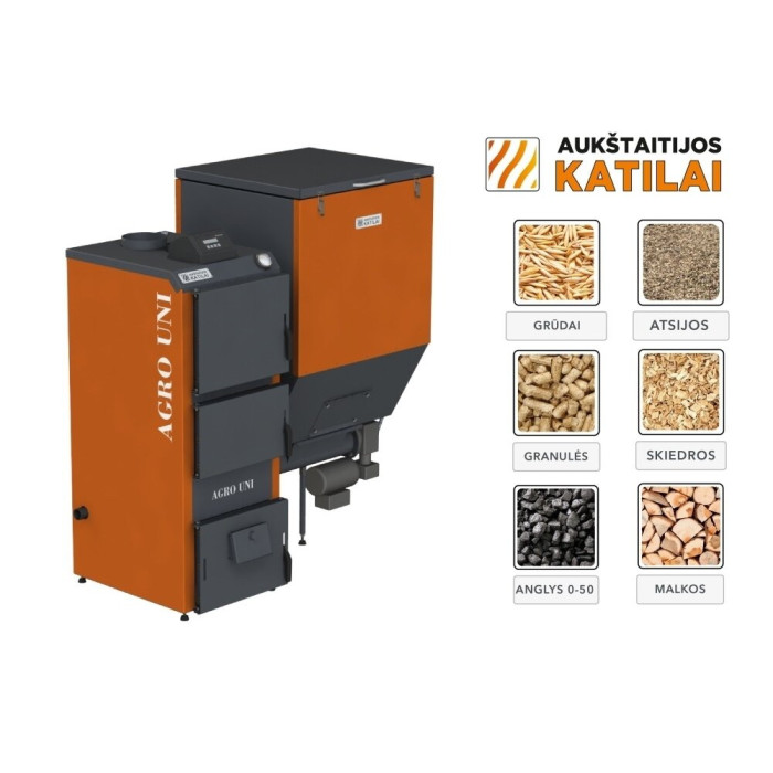 Universālais granulu katls AUKŠTAITIJAS KATILAI Agro Uni 40 kW