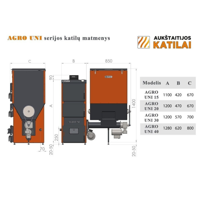Универсальный гранульный котел АУКШТАЙТИОС КАТИЛАИ Agro Uni 40 кВт