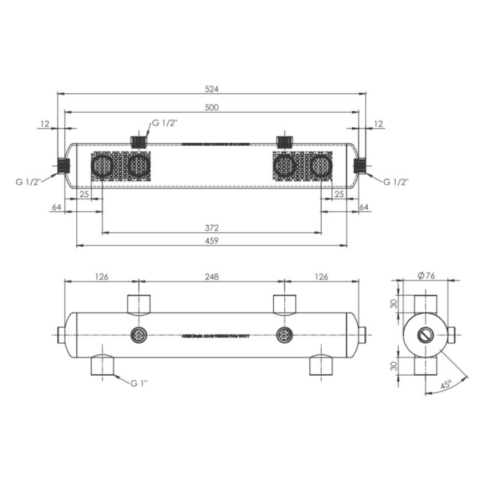 Hydraulic tank with removable insulation AFRISO BLH Dn1''