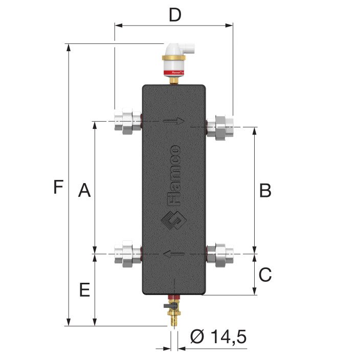 Hidrauliskā plūsmas atdalīšanas tvertne FLAMCO FlexBalance EcoPlus C 200 kW - 2"", 28380