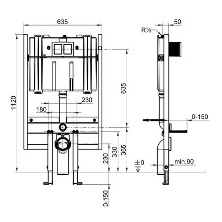 Potinkas rāmis VILLEROY & BOSH ViConnect 90 mm Compact 92247600 (2 in 1)