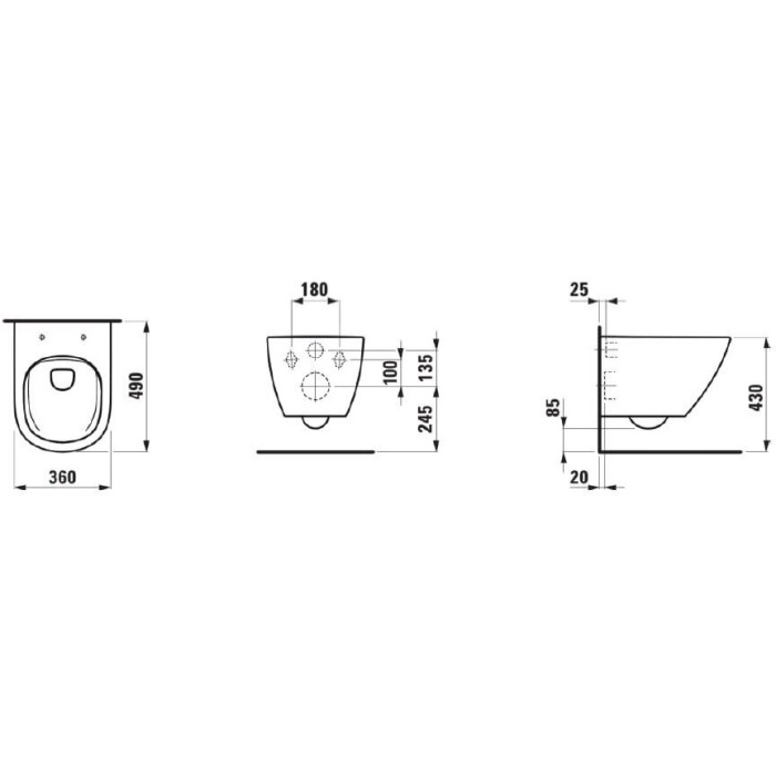 LAUFEN Lua Advanced Compact Rimless (Без крышки)