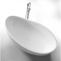 Akmens masas vanna MEPA Bend 184 x 112 cm ar baltu matētu sifonu
