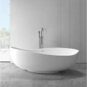 Ванна из каменной массы MEPA Bend Matt-Black 184 x 112 см с черным матовым сифоном