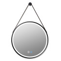 The mirror ornament is an LED shell MEPA Round 60 x 60 cm, with a black matte frame.