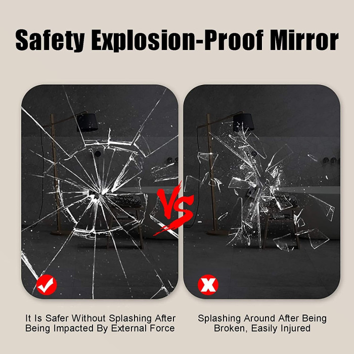 The mirror ornament is an LED shell MEPA Round 60 x 60 cm, with a black matte frame.