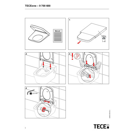 Крышка для унитаза TECE Classic с медленным опусканием