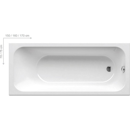 Akrila taisnstūra vanna RAVAK Chrome 1700 x 750 mm (No ekspozīcijas)