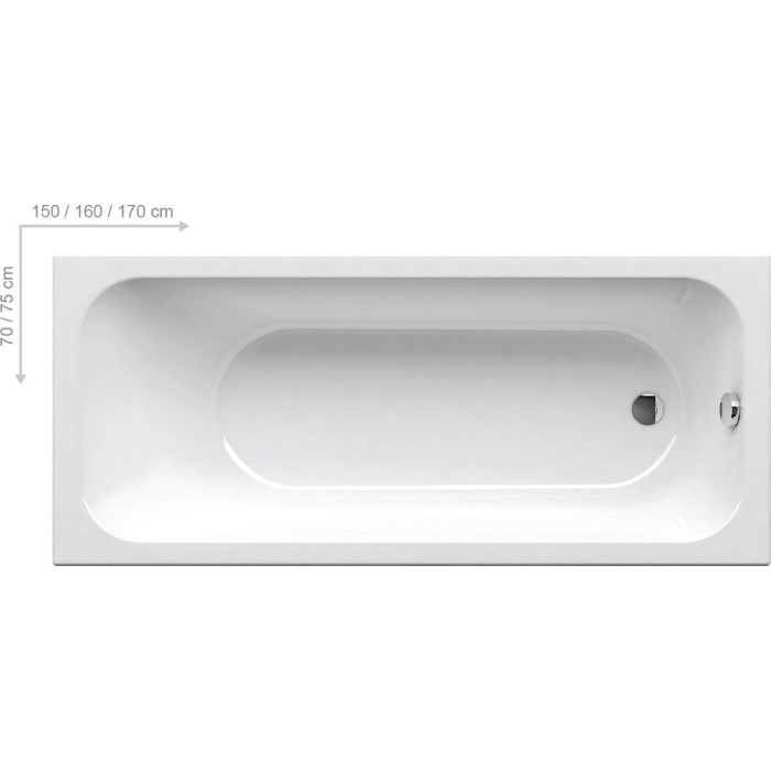 Акриловая прямоугольная ванна RAVAK Chrome 1700 x 750 мм (Из экспозиции)