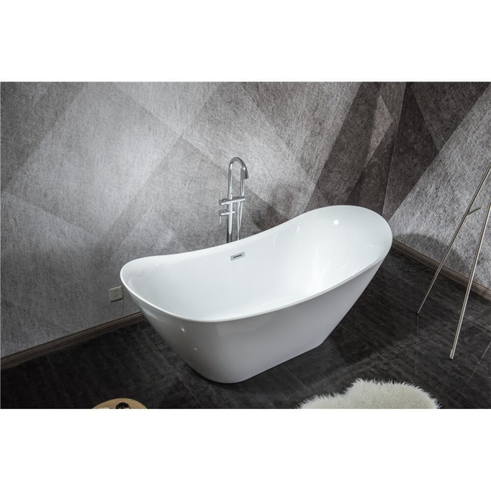 Acrylic bathtub MEPA Bend, 180 x 77 cm, (Overflow from the siphon cover feather for optional)