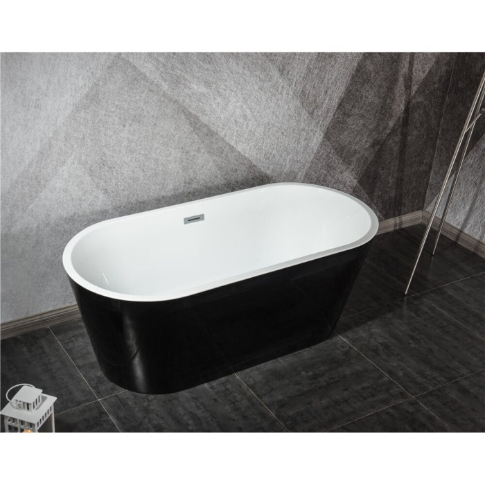 Acrylic bathtub MEPA Black I, 170 x 80 cm, (Overflow with siphon cover feather optional)