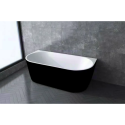 Akrila vanna MEPA Free back slim Matt-black, 170 x 80 cm, (Pārvietošanās no sifona vāciņa spalvas pēc izvēles)