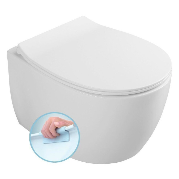 Hanging toilet SENTIMENTI Rimless with Slim Slow close lid