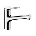 Смеситель для кухни (раковины) с выдвижным шлангом HANSGROHE Zesis M33, хромированный, 74800000