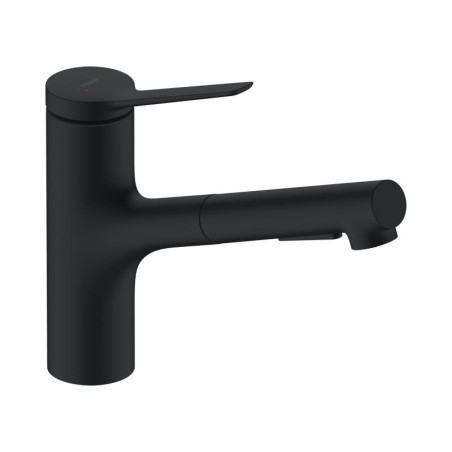 Kitchen (sink) faucet with pull-out hose HANSGROHE Zesis M33, matte black, 74800670