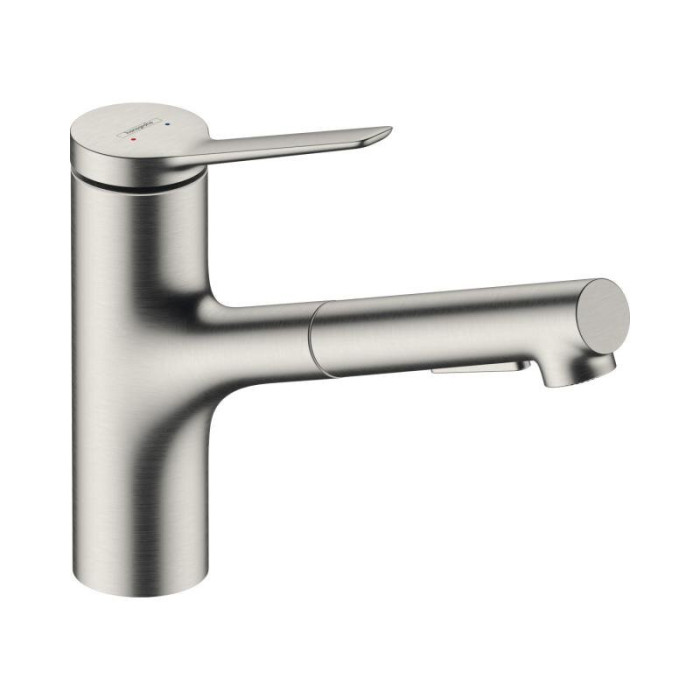 Virtuves (izlietnes) maisītājs ar izvelkamu šļūteni HANSGROHE Zesis M33, nerūsējošā tērauda, 74800800