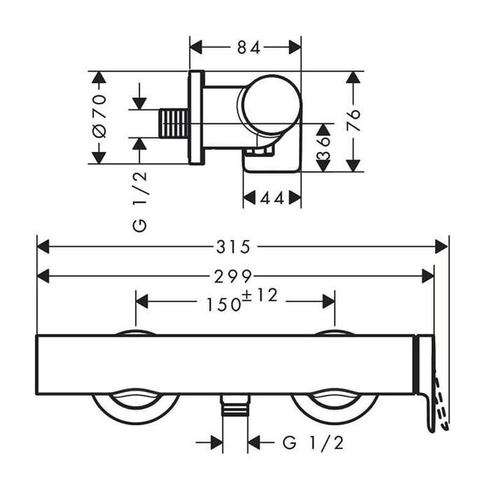 Dušas maisītājs HANSGROHE Vivenis, melns-matēts, 75620670
