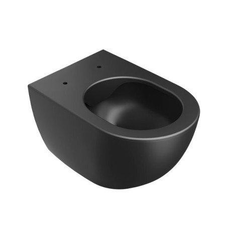 Hanging WC bowl with a thin slow close lid RAVAK Uni Chrome RimOff, black-matt