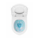 Pakabināms WC pods ar plānu slow close vāku RAVAK Uni Chrome RimOff, melns-matēts
