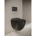 Подвесной унитаз с тонкой крышкой с плавным закрытием RAVAK Uni Chrome RimOff, черный-матовый