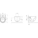 Pakabināms WC pods ar plānu slow close vāku RAVAK Uni Chrome RimOff, melns-matēts