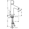 Смеситель для раковины HANSGROHE Talis Select S 100 с донным клапаном, 72042000