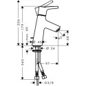 Izlietnes maisītājs ar apakšvārstu HANSGROHE Talis S 80, 72010000